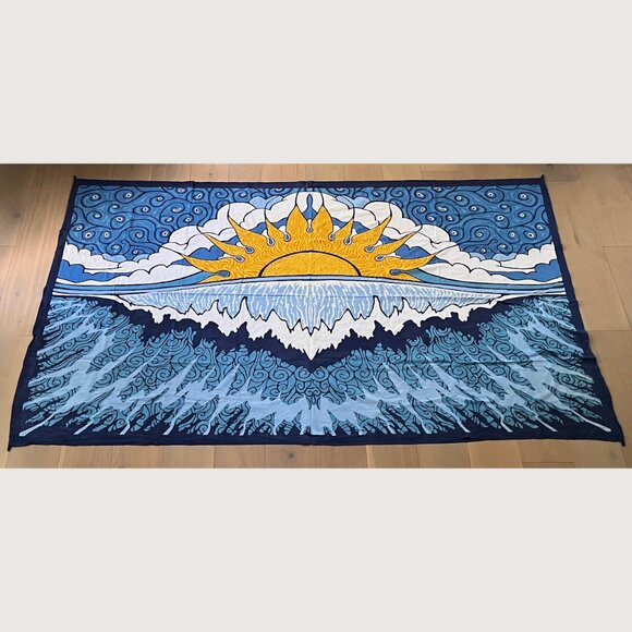 Urban Outfitters Sunshine Joy Sun Wave Surf Tapestry Beach Wall Art 60" x 90" - Picture 2 of 7